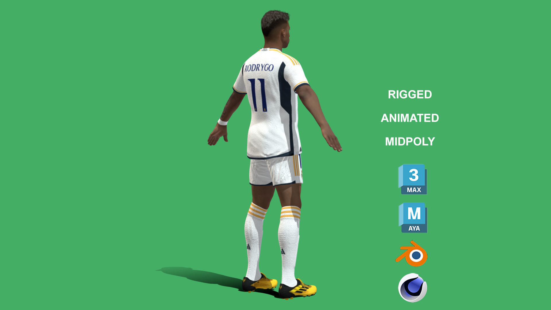 3D Rigged Rodrygo Real Madrid 2024 3D model_4