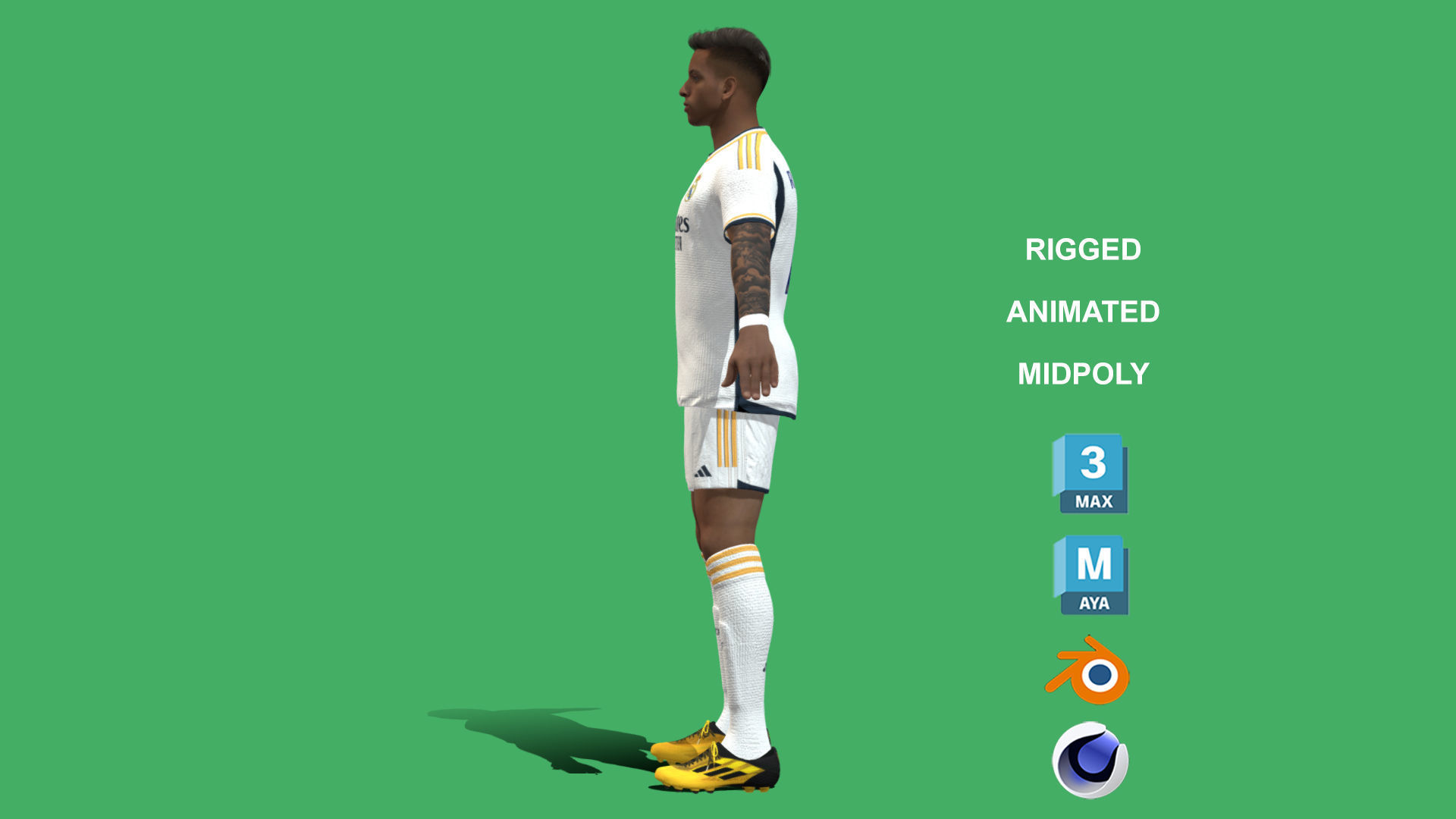 3D Rigged Rodrygo Real Madrid 2024 3D model_7