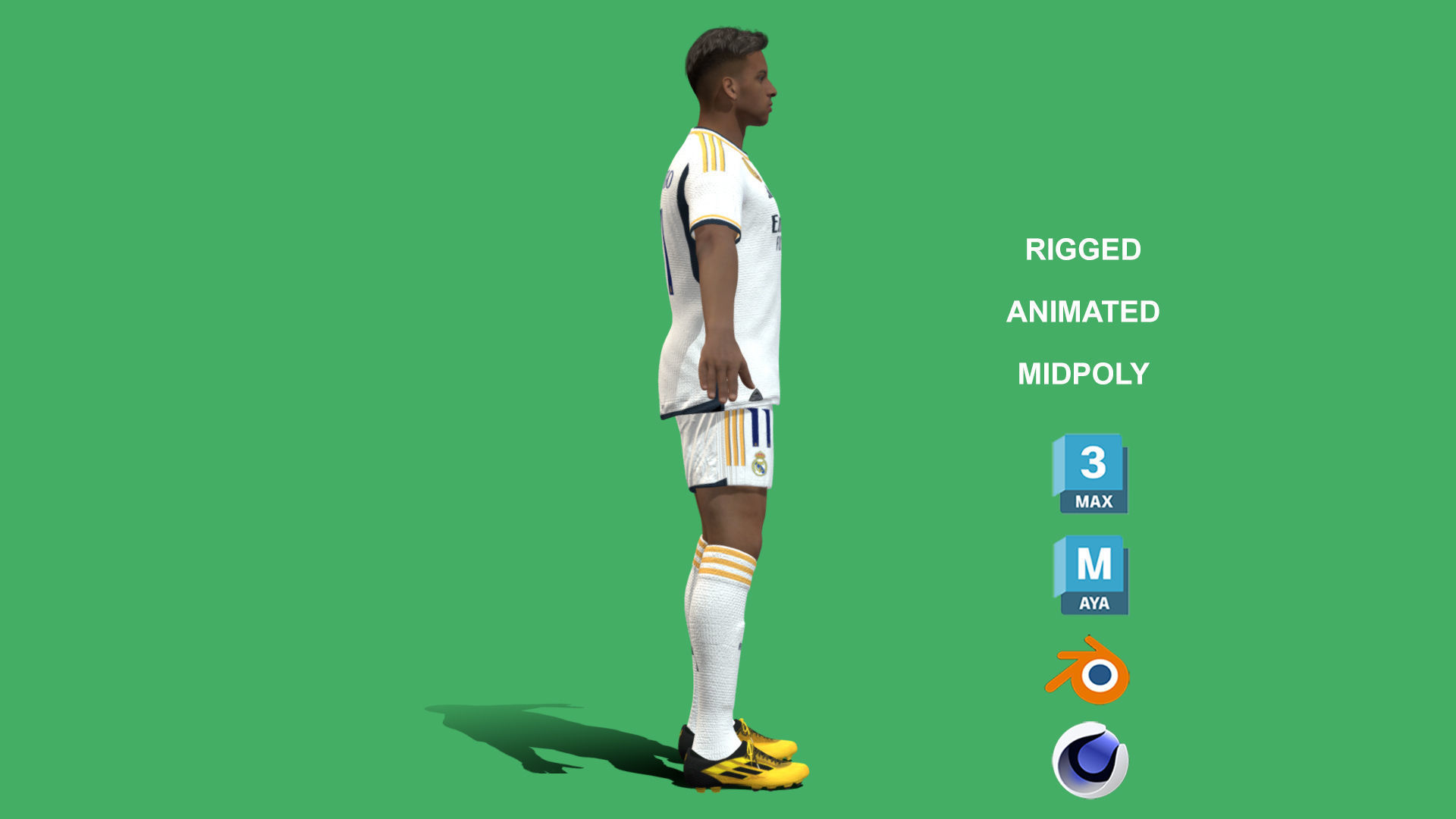 3D Rigged Rodrygo Real Madrid 2024 3D model_3