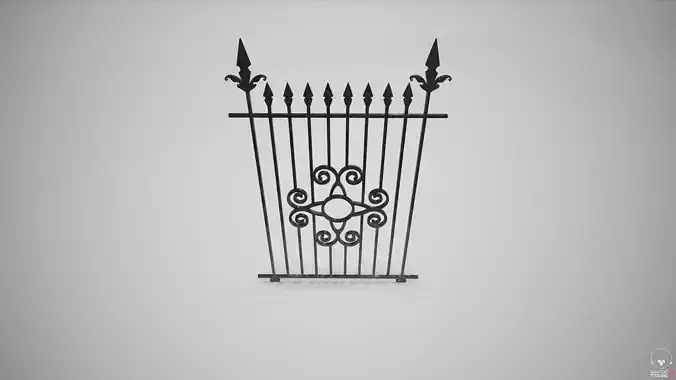 Ornate Wrought Iron Fence Design 1
