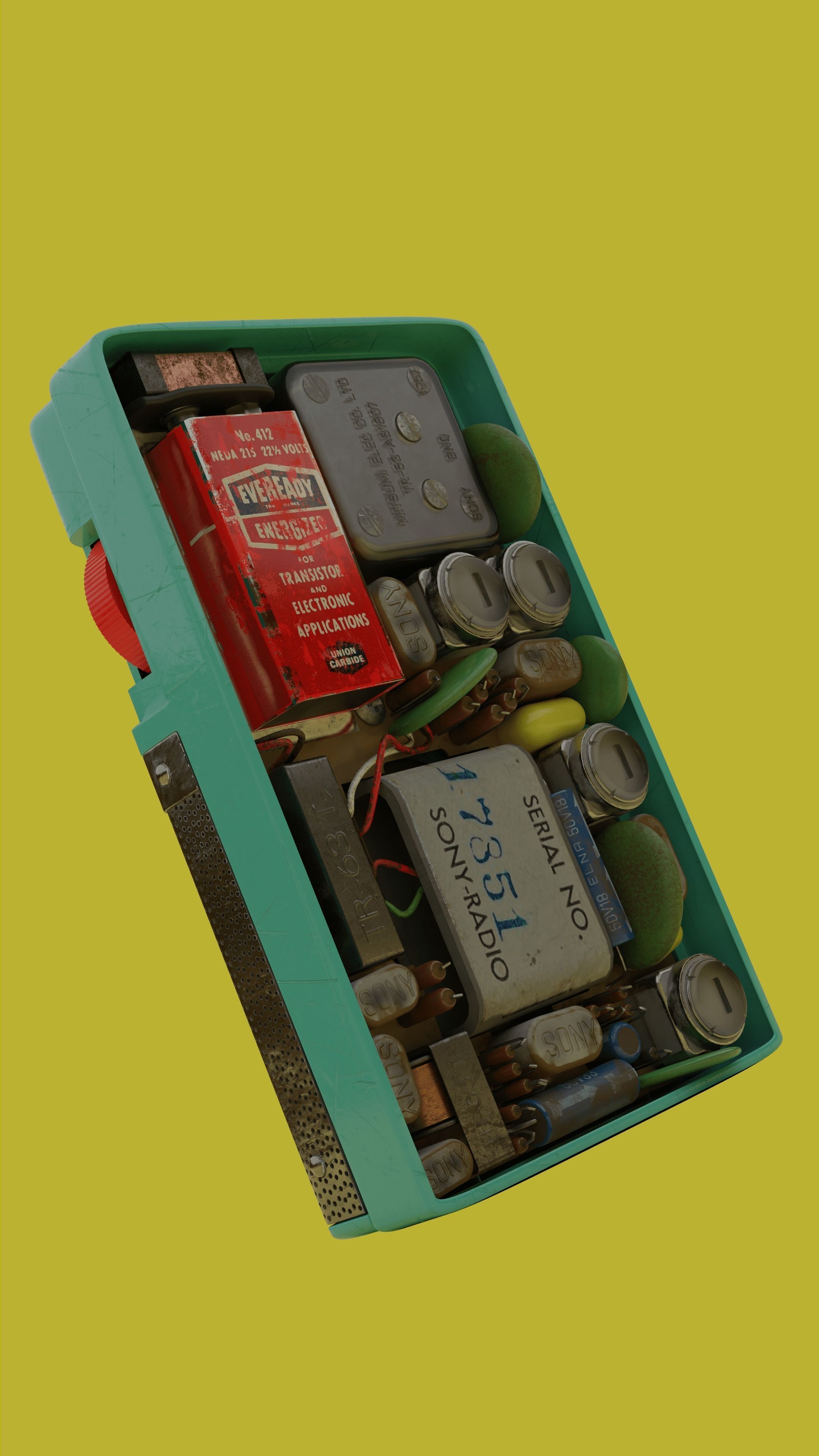 Sony TR-63 Transistor Radio 3D model_2