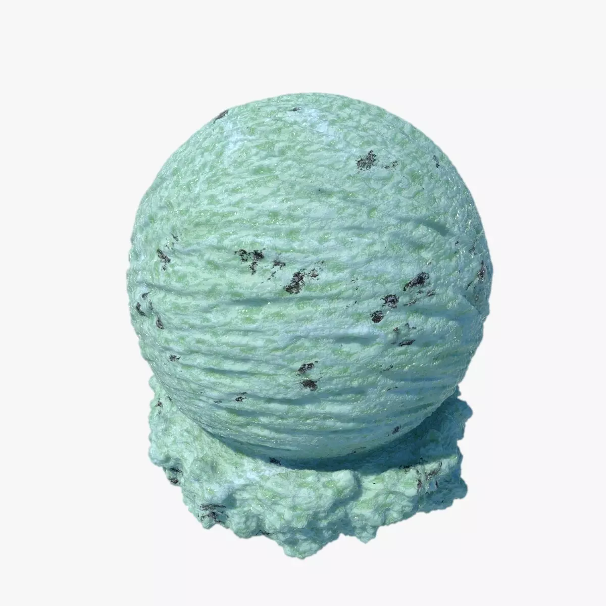 Mint Chocolate Chip Ice Cream Scoop 3D model