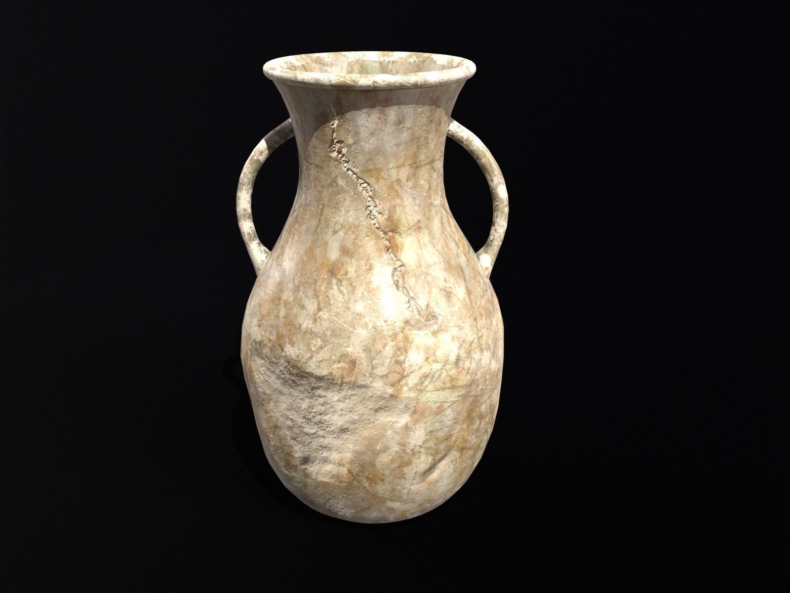 Old Elegant Marble Vase Low-poly 3D model_4