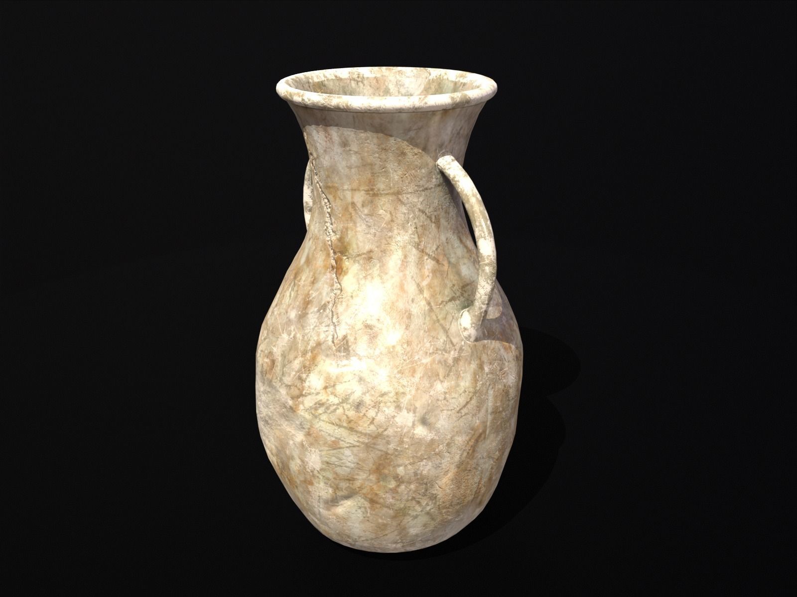 Old Elegant Marble Vase Low-poly 3D model_8
