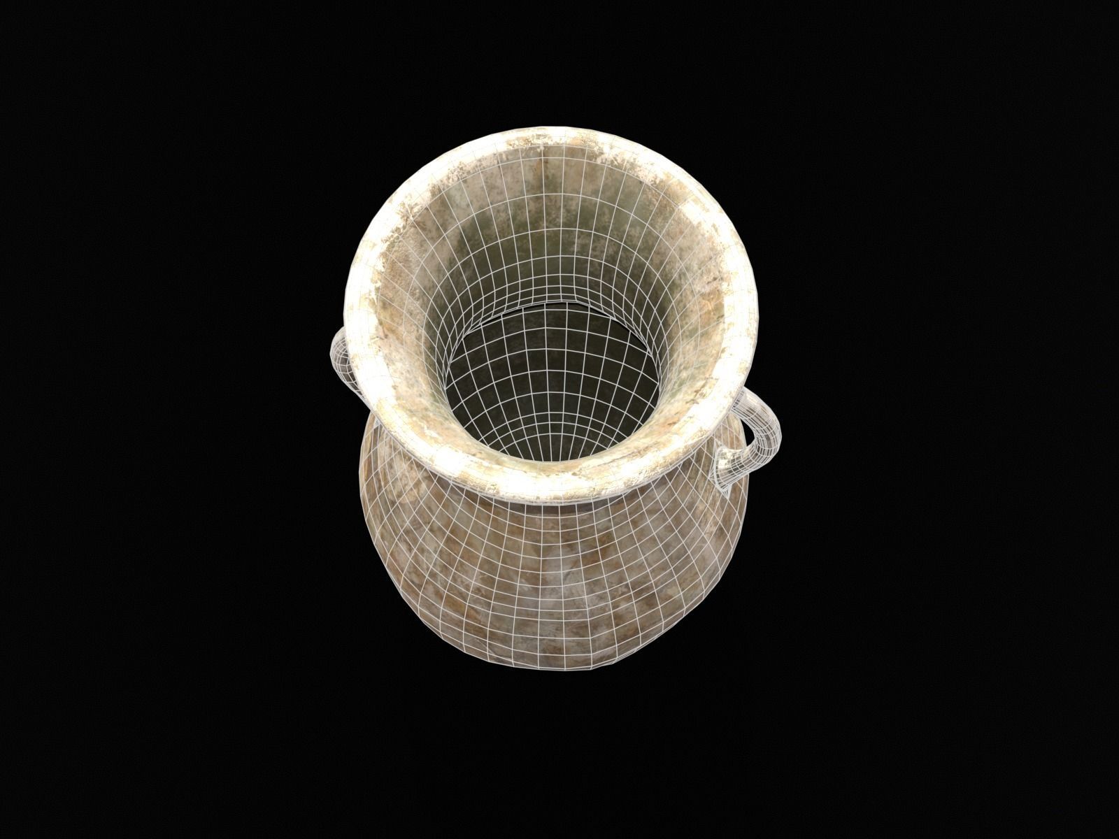 Old Elegant Marble Vase Low-poly 3D model_17