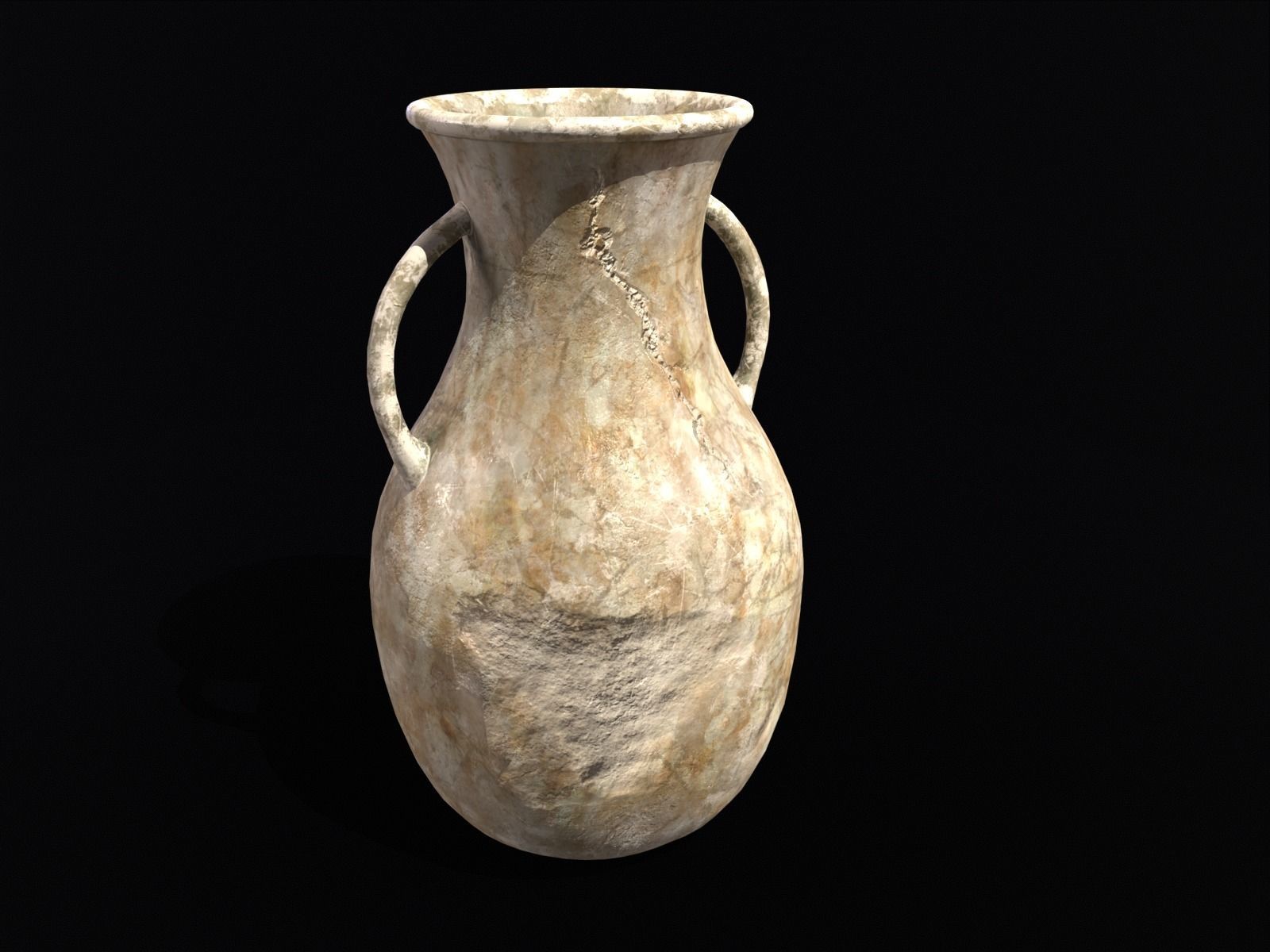Old Elegant Marble Vase Low-poly 3D model_2