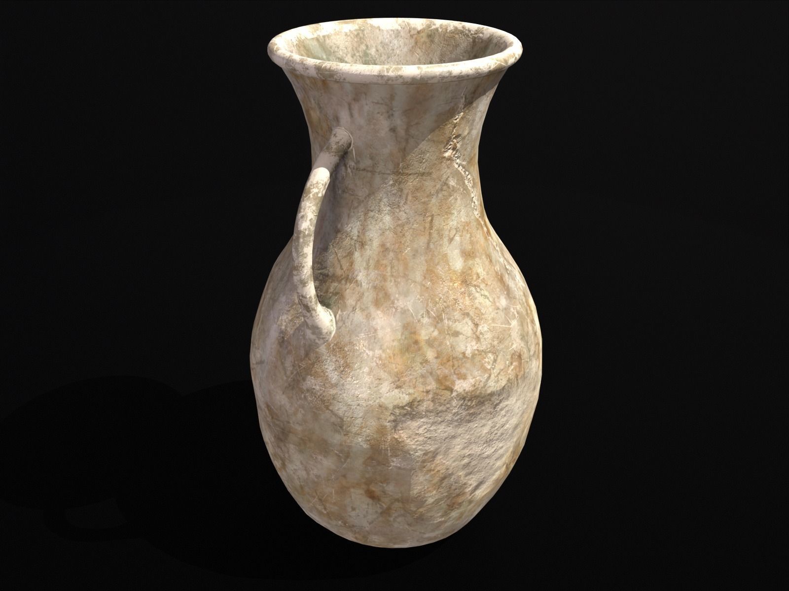Old Elegant Marble Vase Low-poly 3D model_10