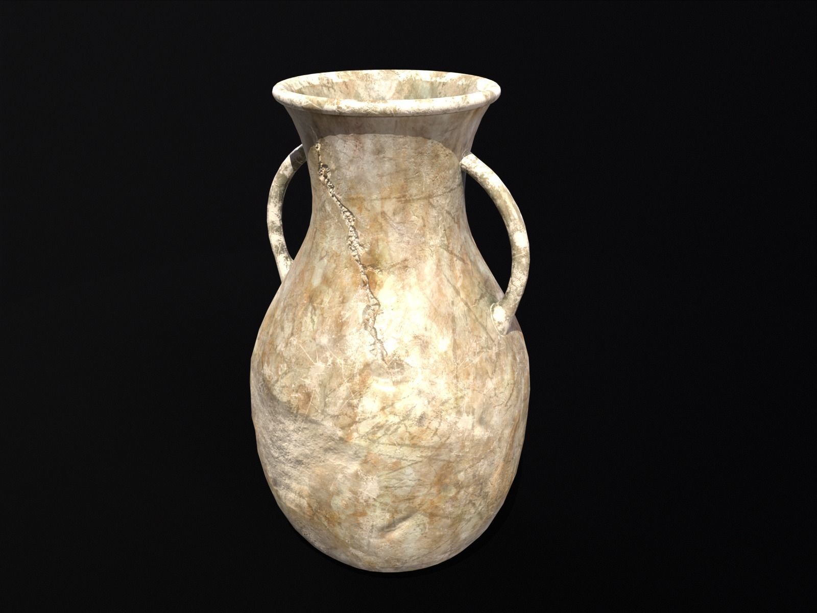 Old Elegant Marble Vase Low-poly 3D model_6