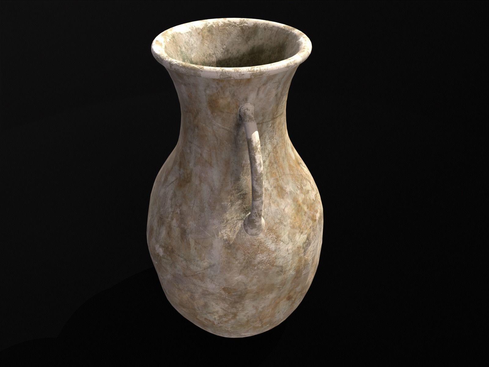 Old Elegant Marble Vase Low-poly 3D model_12
