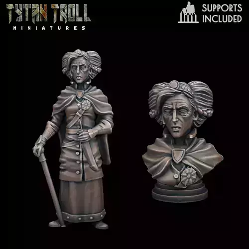 Curse of Strahd - Lady Watcher Mini Bust Combo - Pre-Supported 