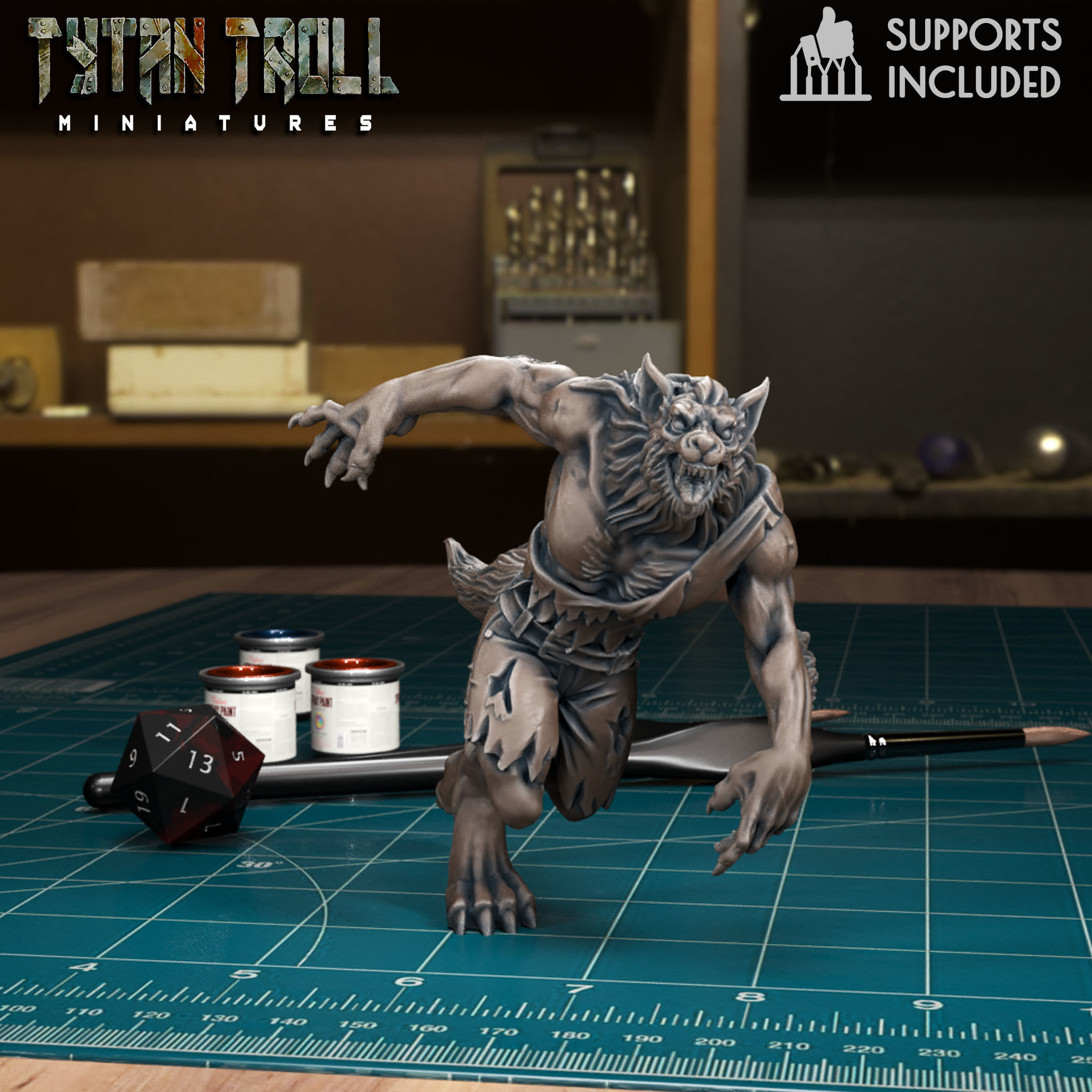 Werewolf Pack - Pre-Supported 3D print model_20