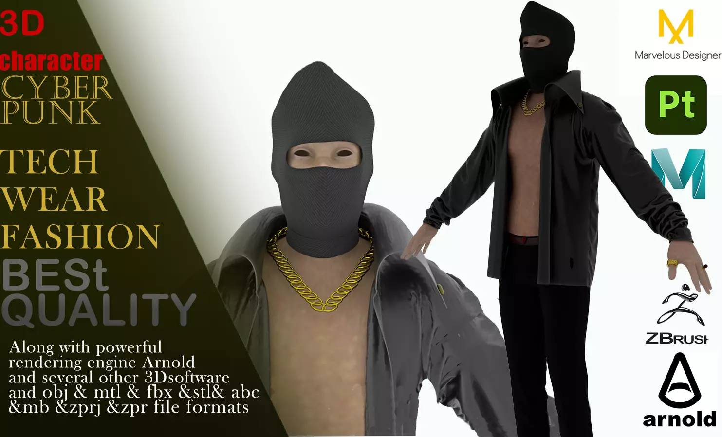 CYBERPUNK TECH WEAR FASHION 3D model