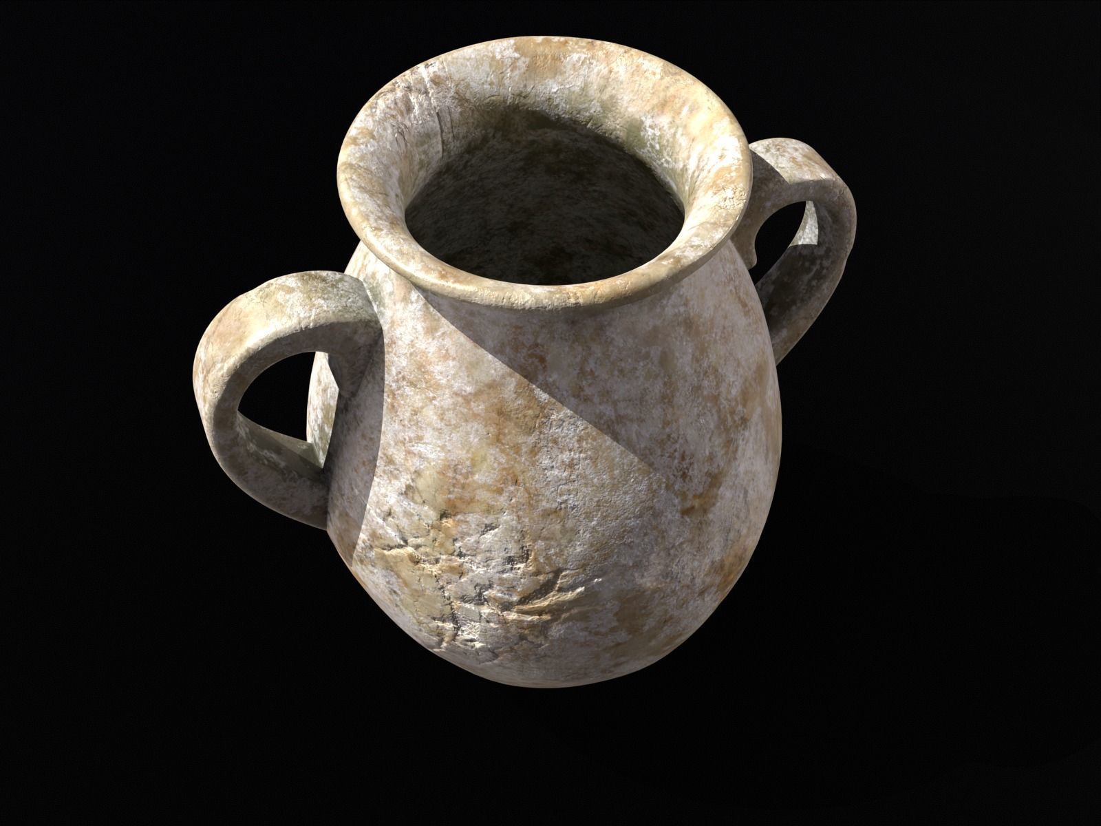 Antique Marble Stubby Vase Low-poly 3D model_22