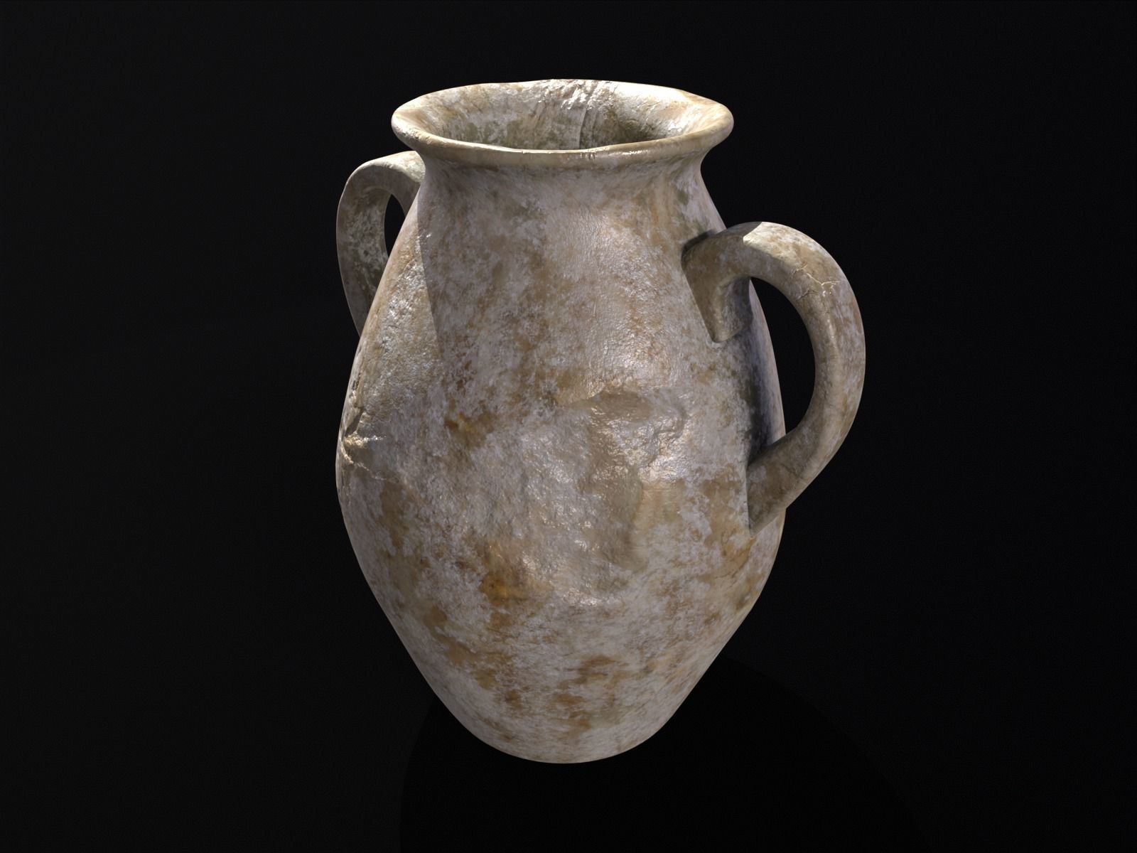 Antique Marble Stubby Vase Low-poly 3D model_16