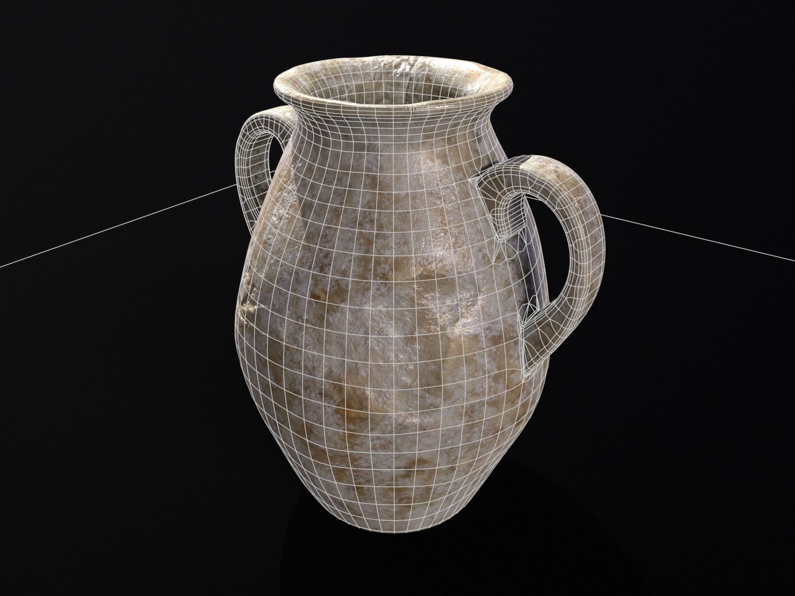 Antique Marble Stubby Vase Low-poly 3D model_17