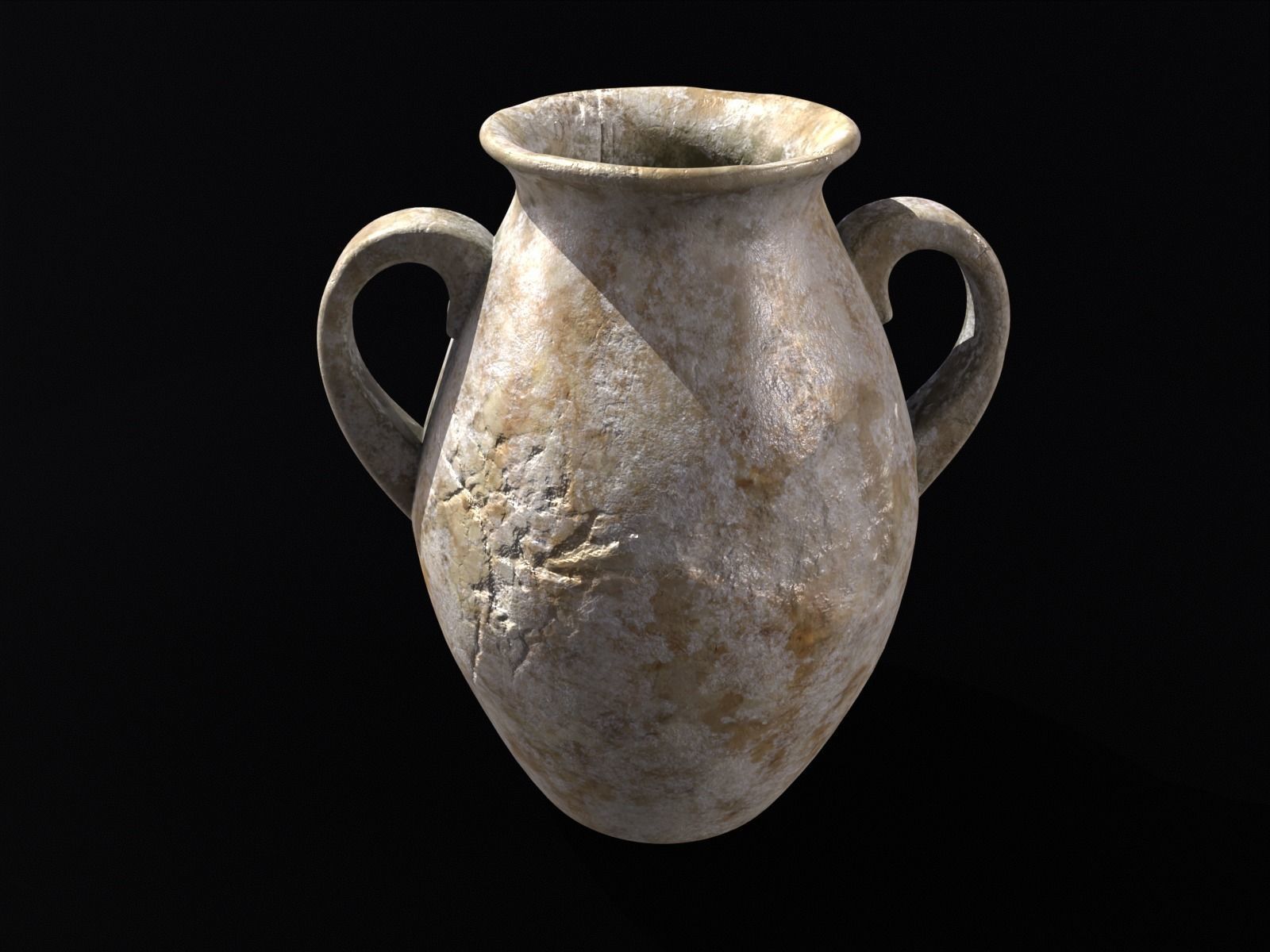 Antique Marble Stubby Vase Low-poly 3D model_14