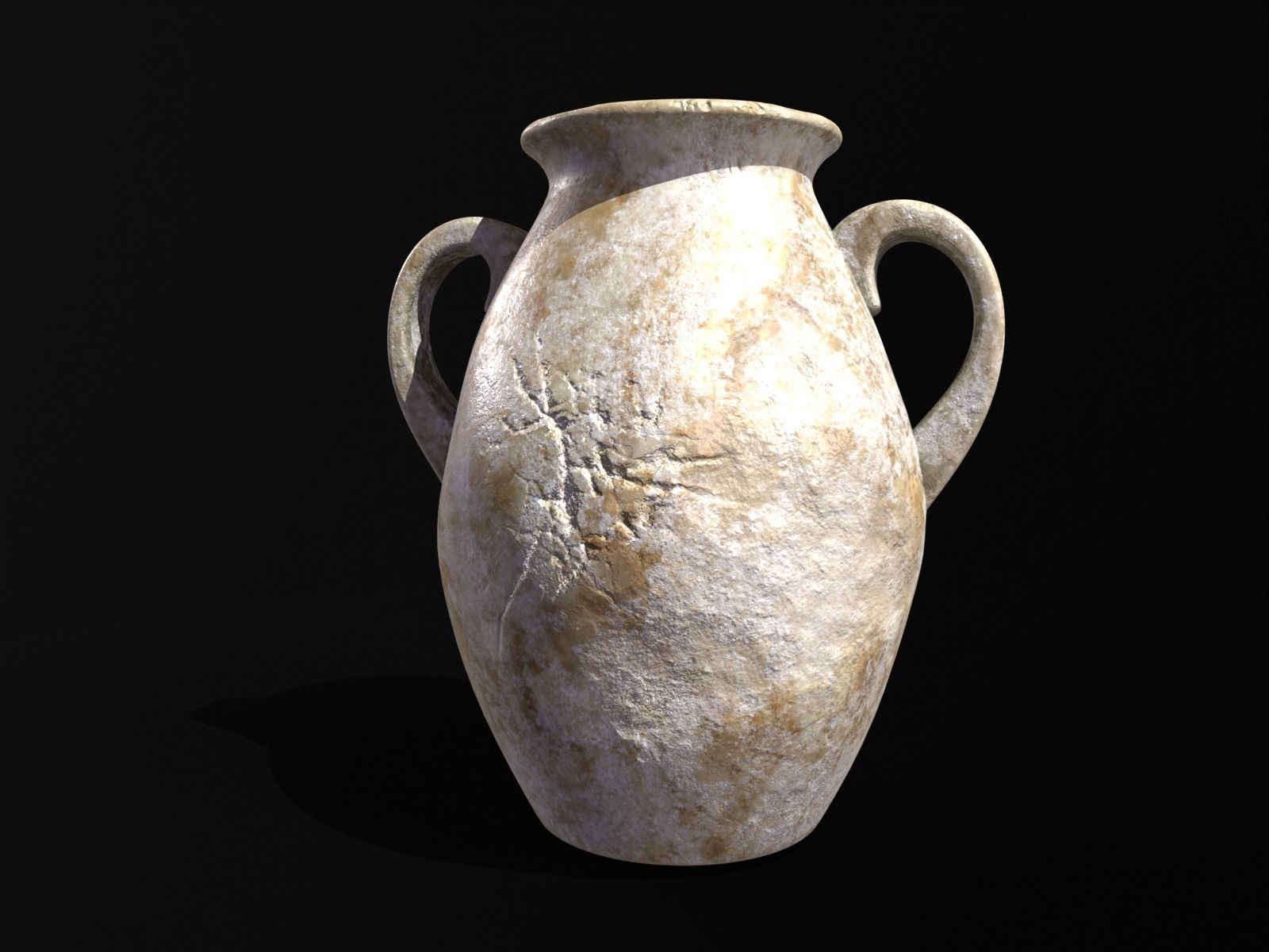 Antique Marble Stubby Vase Low-poly 3D model_2