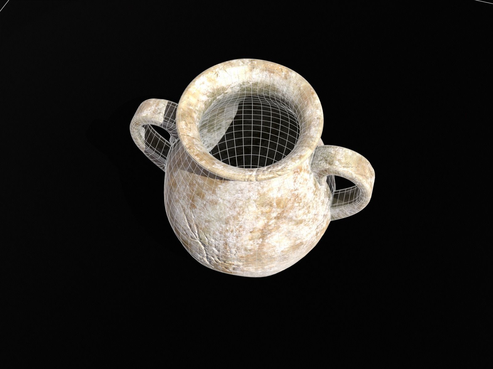 Antique Marble Stubby Vase Low-poly 3D model_19