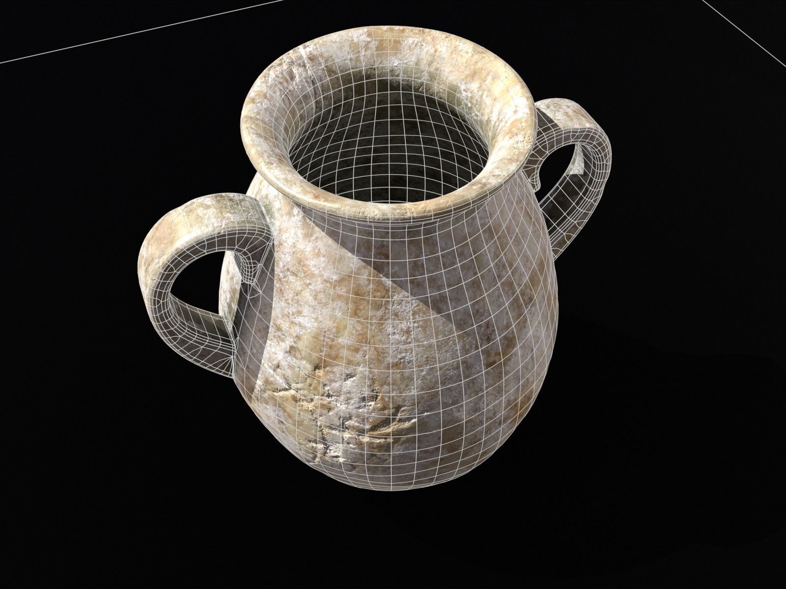 Antique Marble Stubby Vase Low-poly 3D model_23