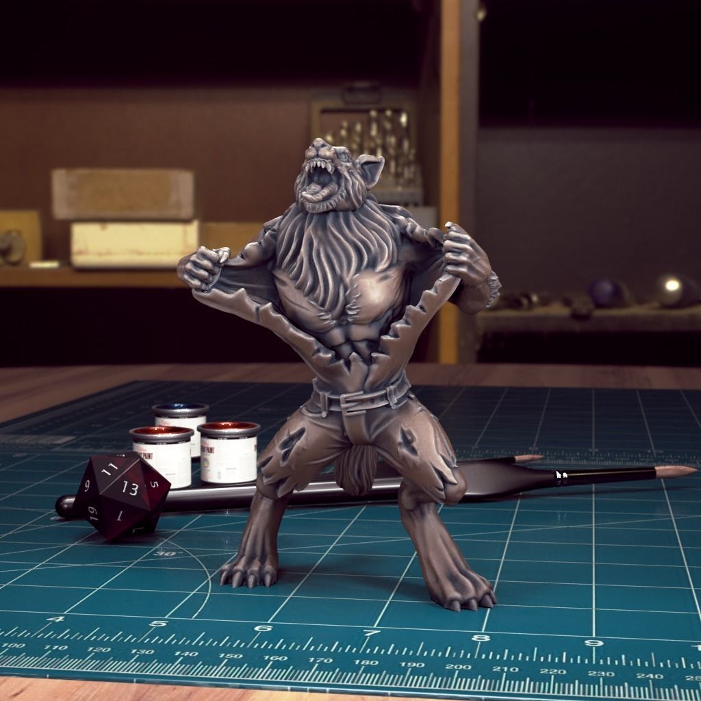 Werewolf 03 - Pre-Supported 3D print model_1