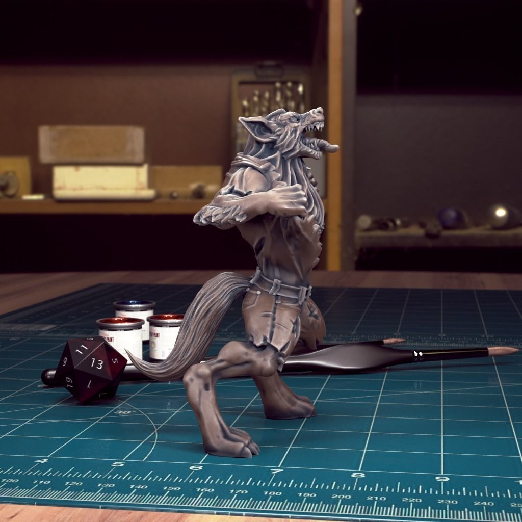 Werewolf 03 - Pre-Supported 3D print model_4