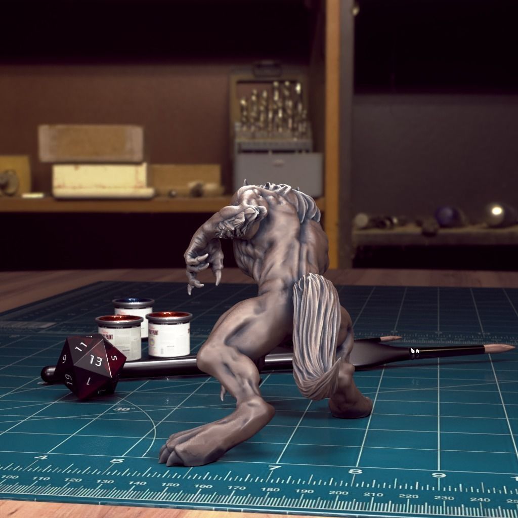 Werewolf 01- Pre-Supported 3D print model_3