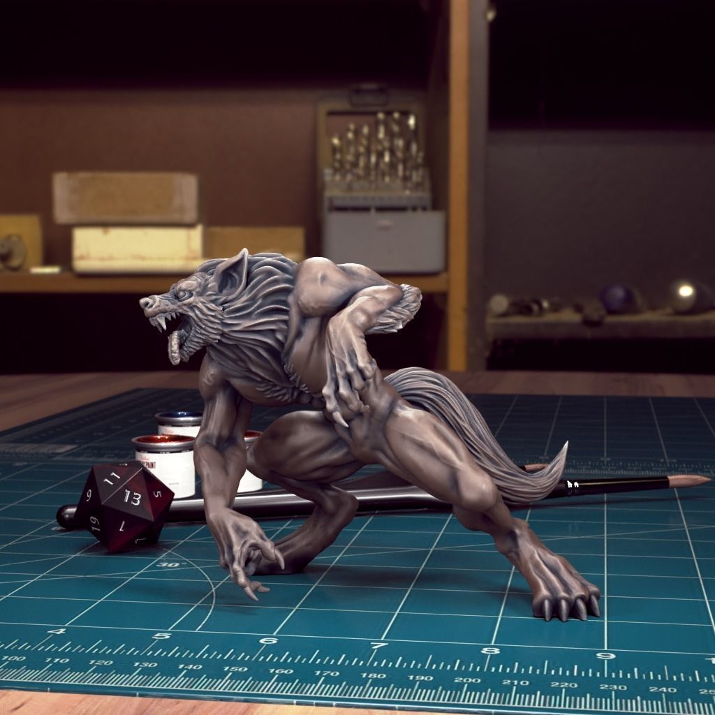 Werewolf 01- Pre-Supported 3D print model_2