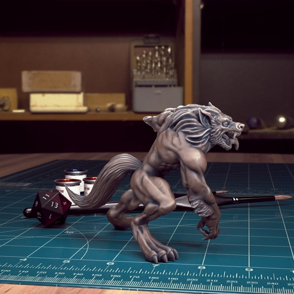 Werewolf 01- Pre-Supported 3D print model_4