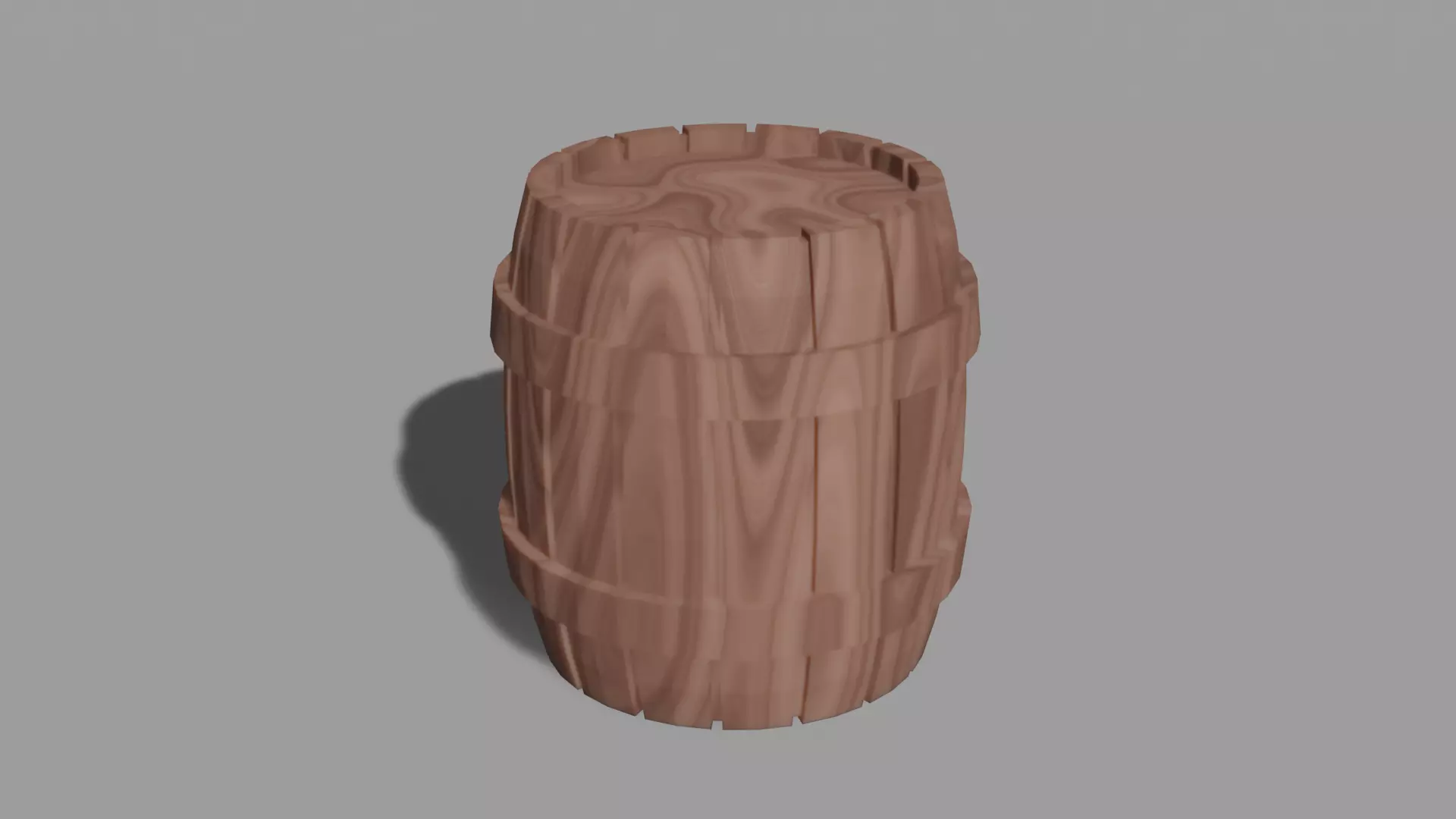 Wooden barrel 3D model_0