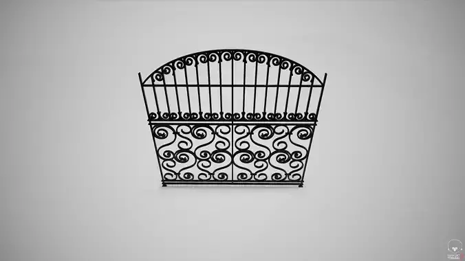 Ornate Wrought Iron Fence Design 2