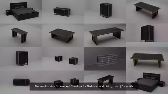 Modern luxorius Bronzegold Furniture for Bedroom and Living room