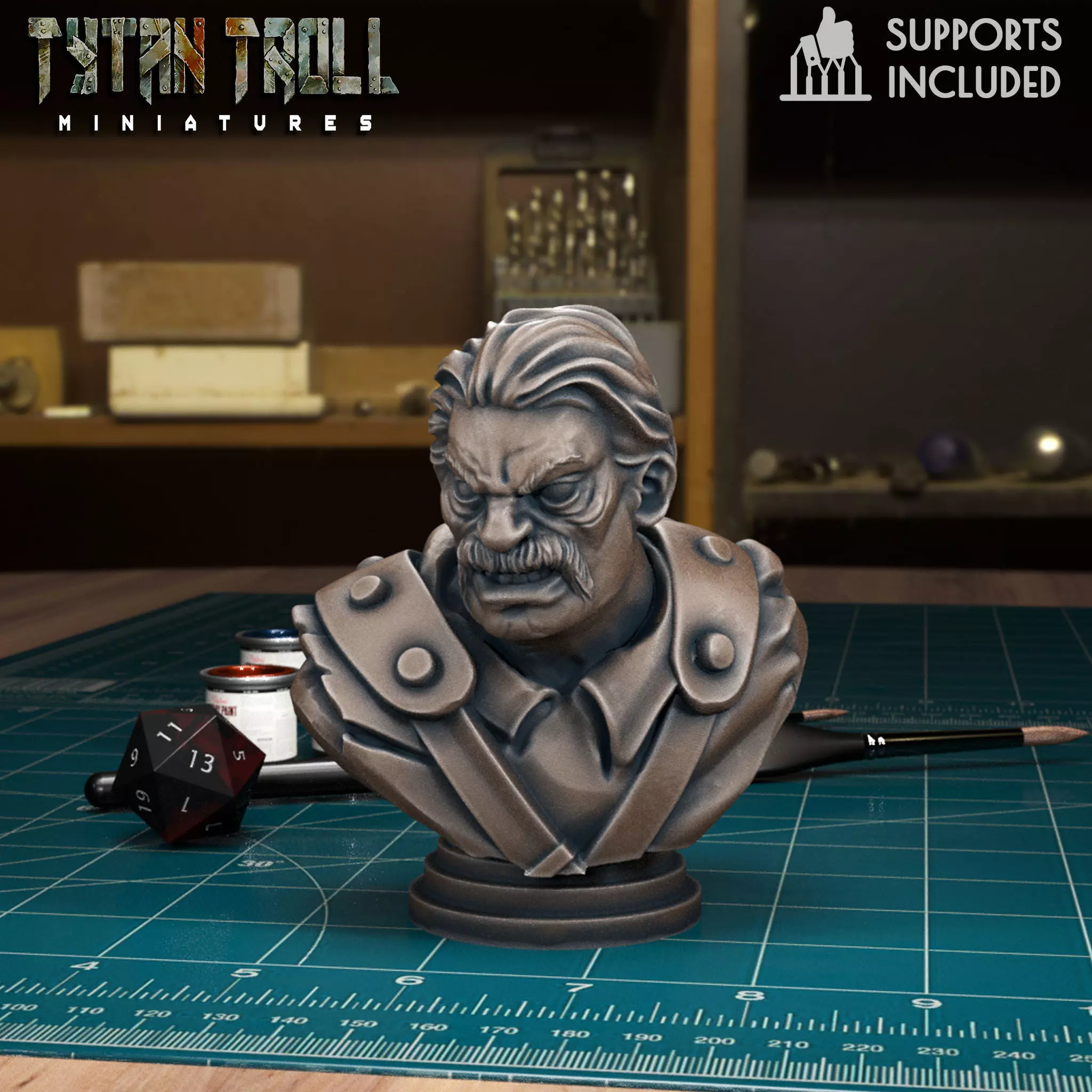 Curse of Strahd - Milosh Bust - Pre-Supported 3D print model