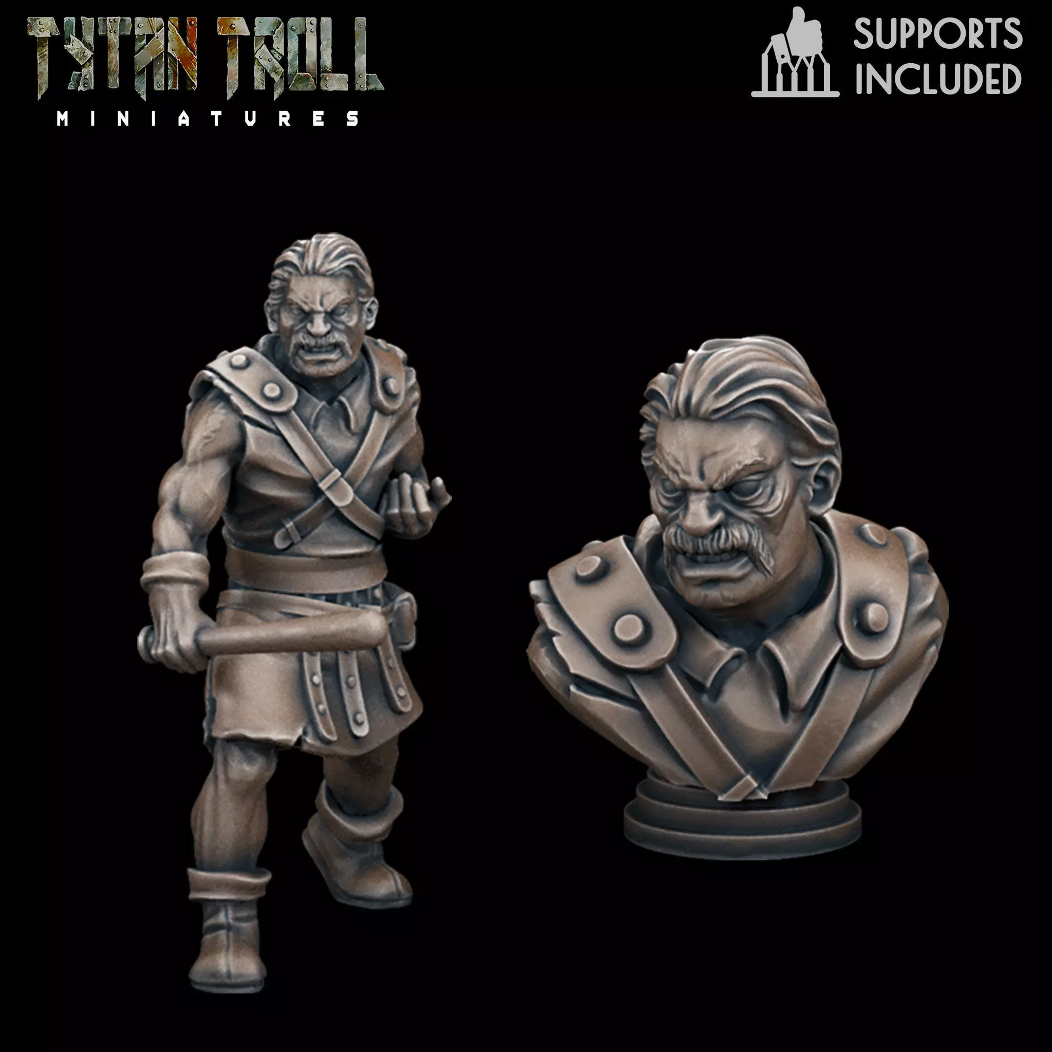 Curse of Strahd - Milosh Mini Bust Combo - Pre-Supported 3D print model