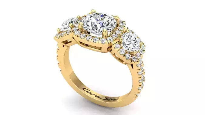 Engagement Ring With Cushion Shape Halo