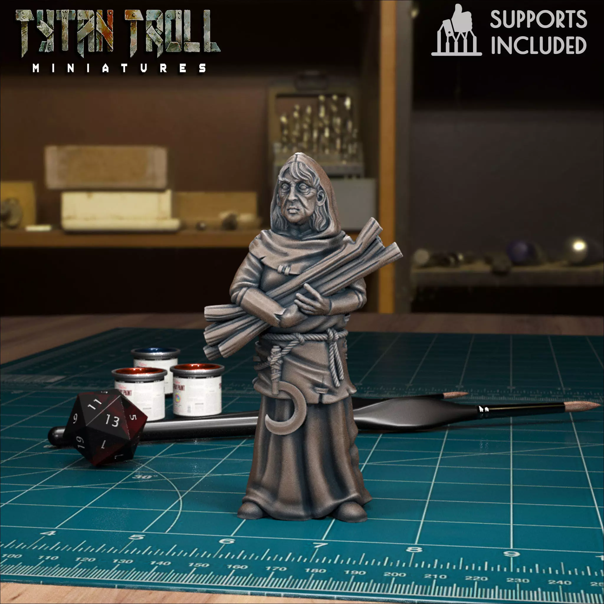 Curse of Strahd - Mad Mary - Pre-Supported 3D print model