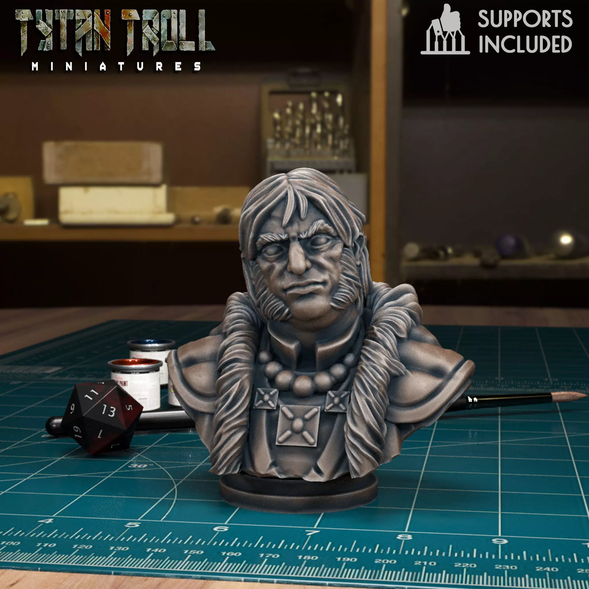 Curse of Strahd - Kolyan Bust - Pre-Supported 3D print model_0