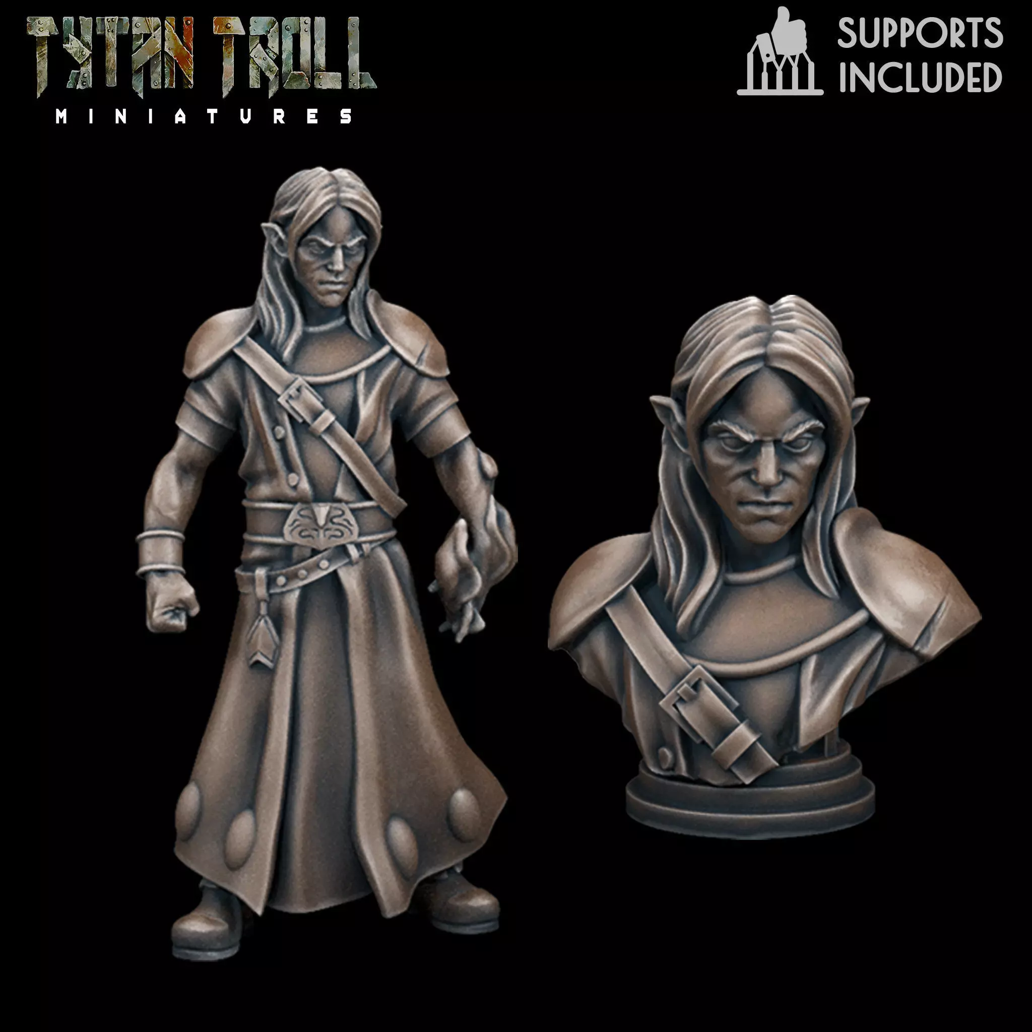 Curse of Strahd - Kasimir Mini Bust Combo - Pre-Supported 3D print model