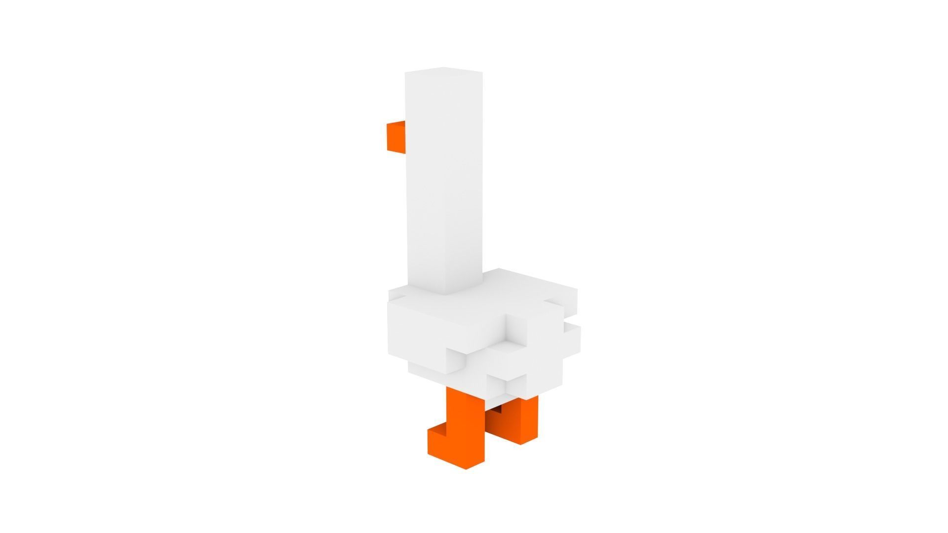 WHITE SWANS VOXEL ANIMAL Low-poly 3D model_3