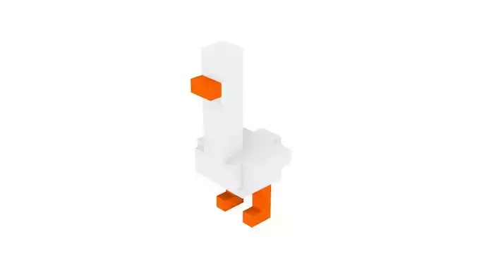 WHITE SWANS VOXEL ANIMAL