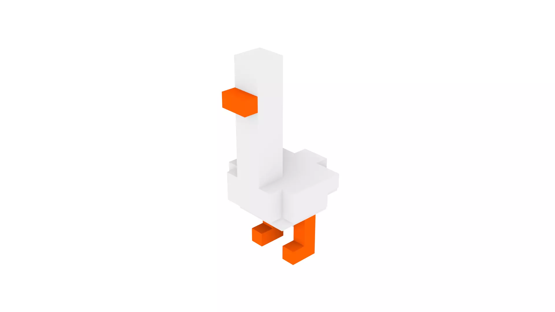 WHITE SWANS VOXEL ANIMAL Low-poly 3D model_0