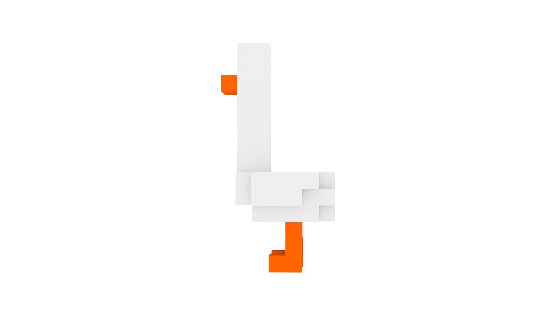 WHITE SWANS VOXEL ANIMAL Low-poly 3D model_2