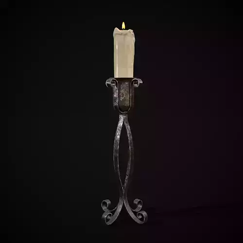 Free Standing Iron Candle Low-poly 3D model