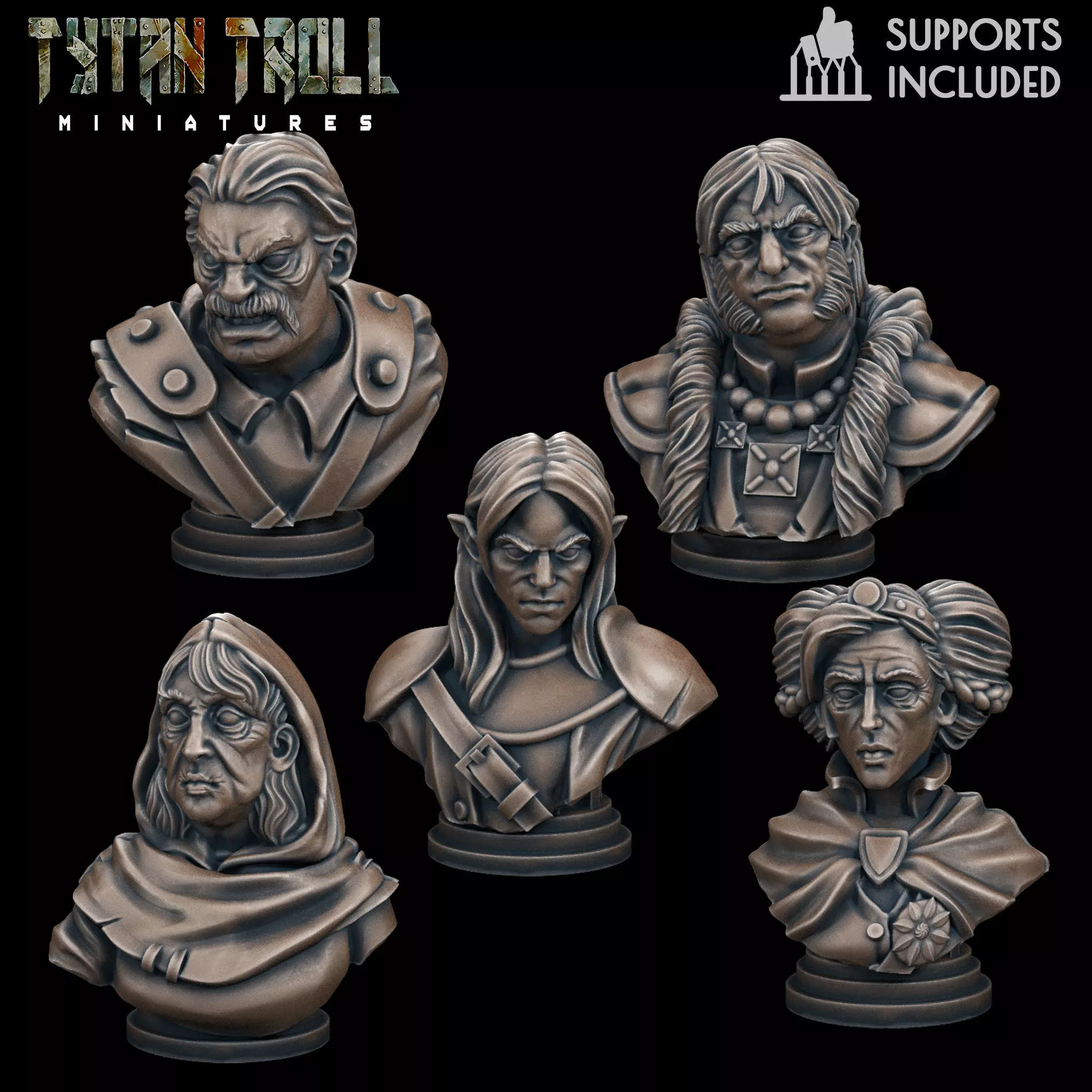 Curse of Strahd - Bust Pack 04 - Pre-Supported 3D print model_0