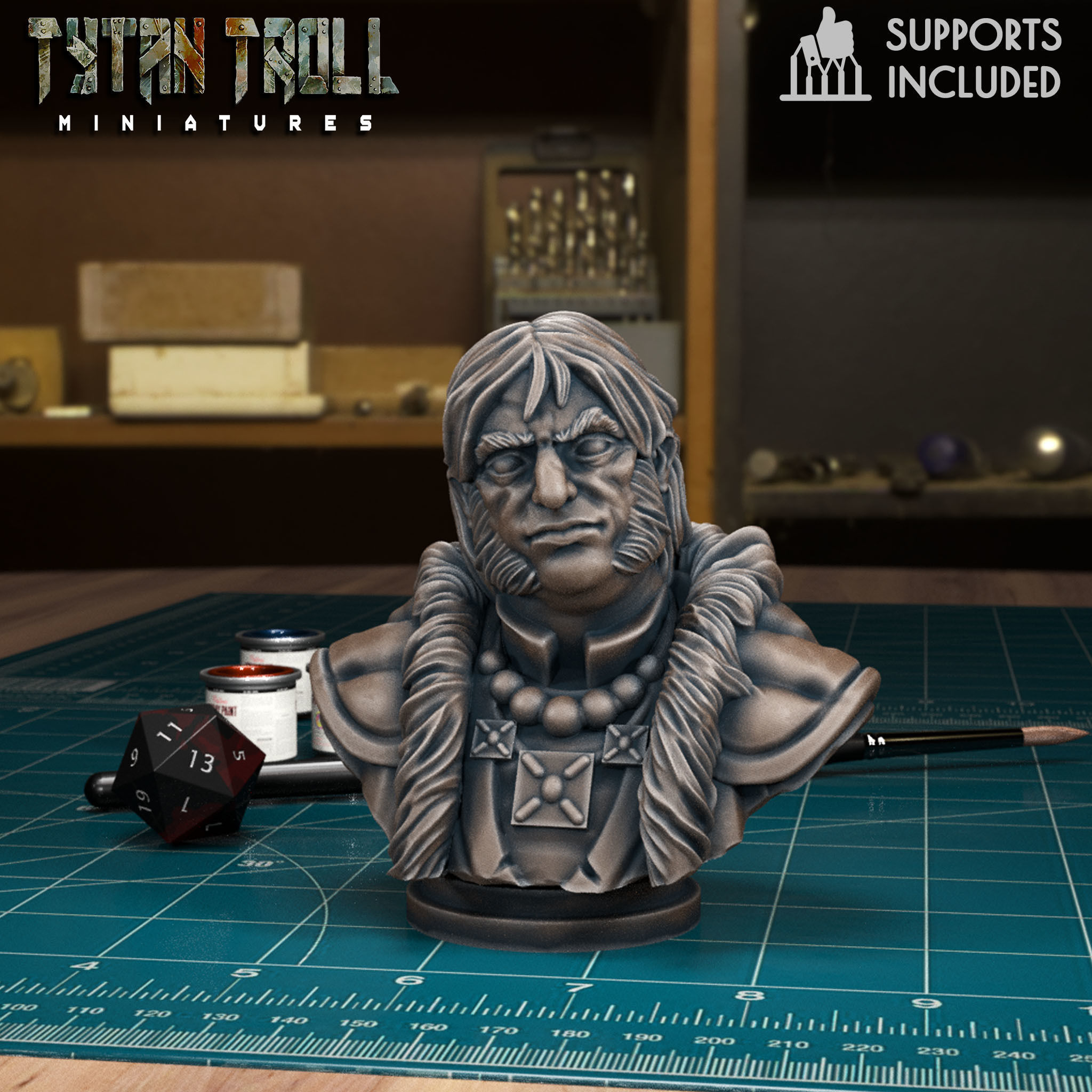 Curse of Strahd - Bust Pack 04 - Pre-Supported 3D print model_10
