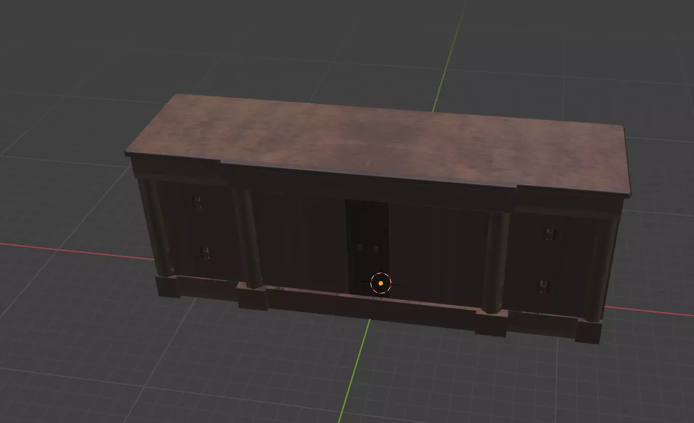 wood cabinet Low-poly 3D model_0
