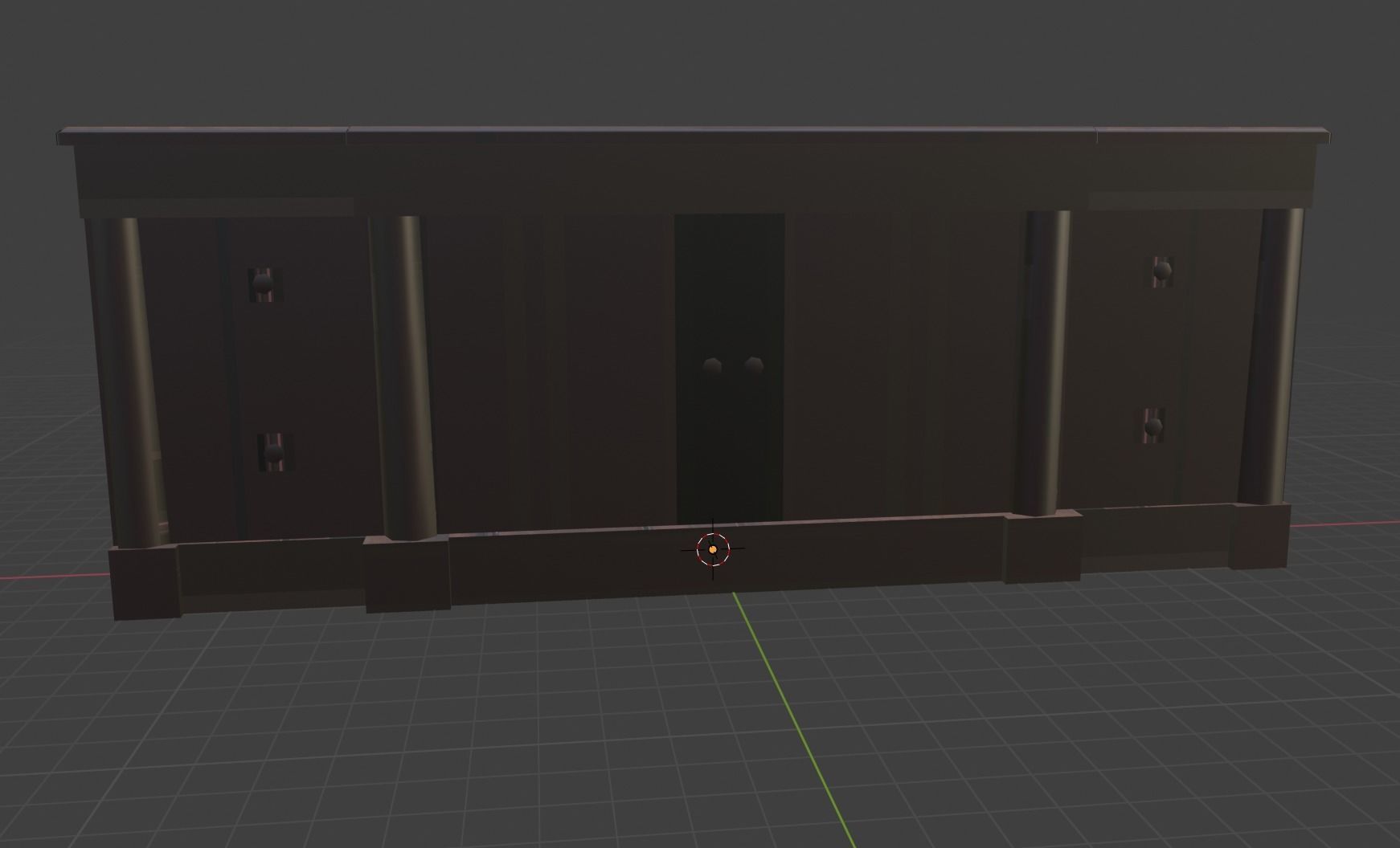 wood cabinet Low-poly 3D model_1