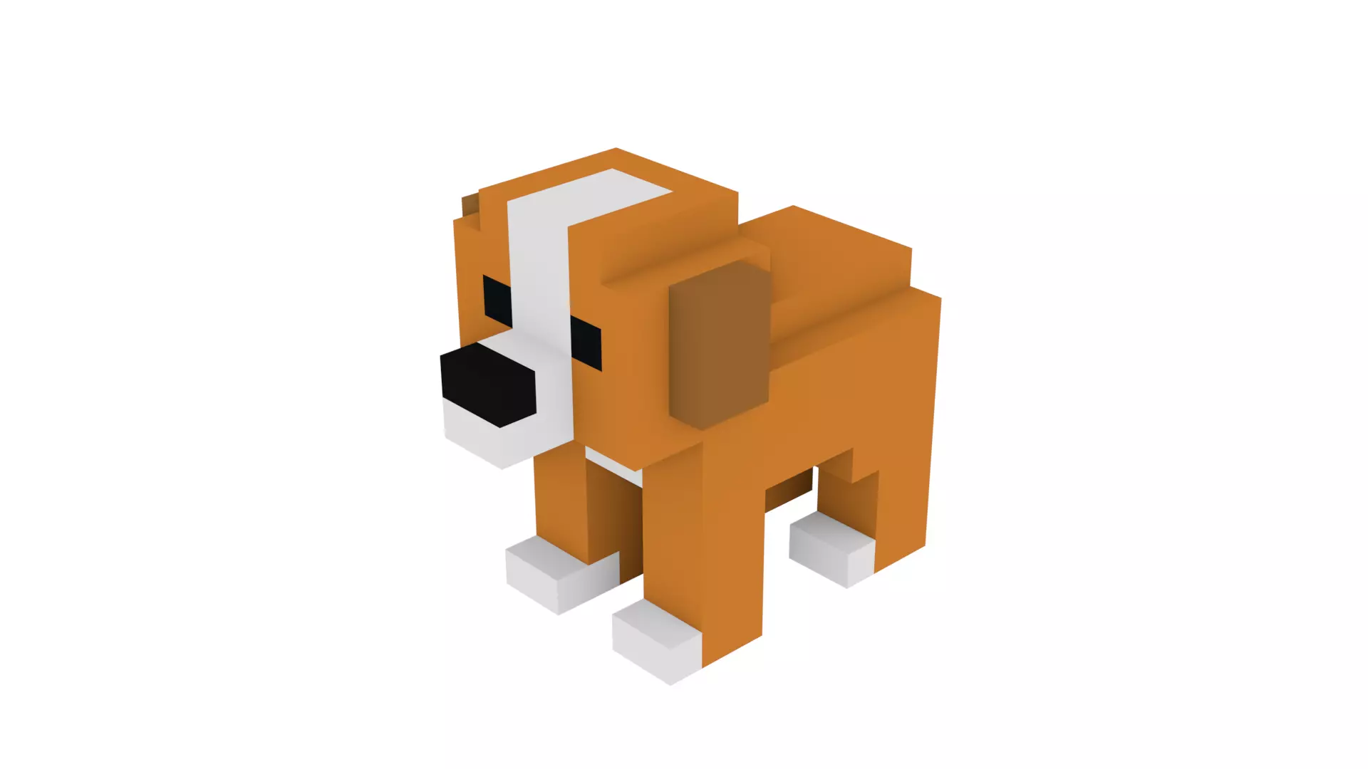 PUPPY VOXEL ANIMAL Low-poly 3D model_0