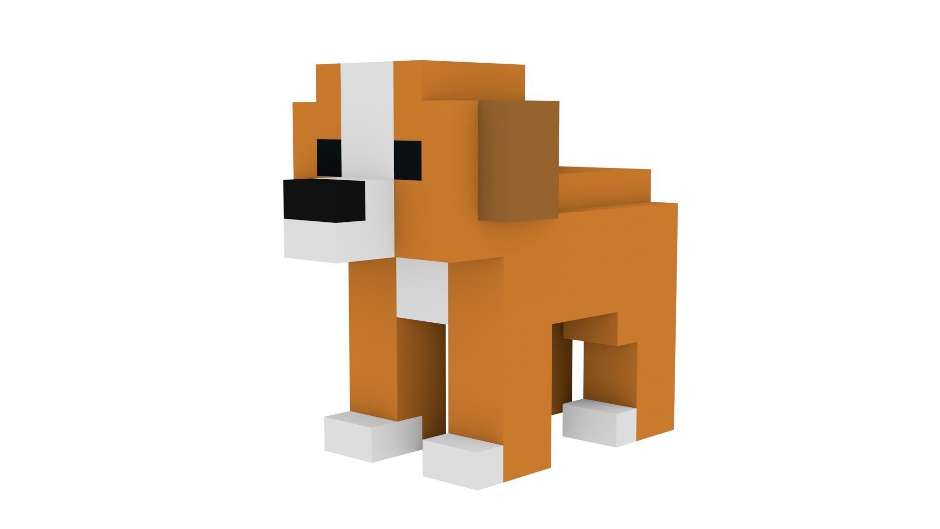 PUPPY VOXEL ANIMAL Low-poly 3D model_1
