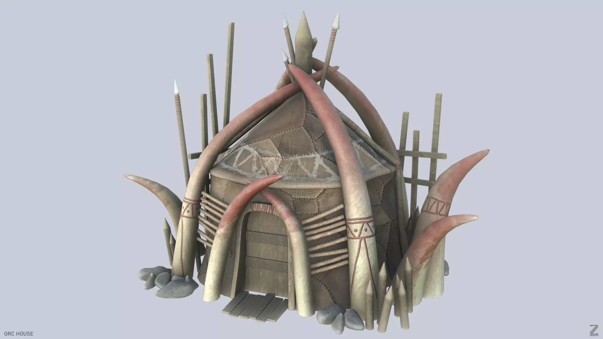 Orc house Low-poly 3D model_0