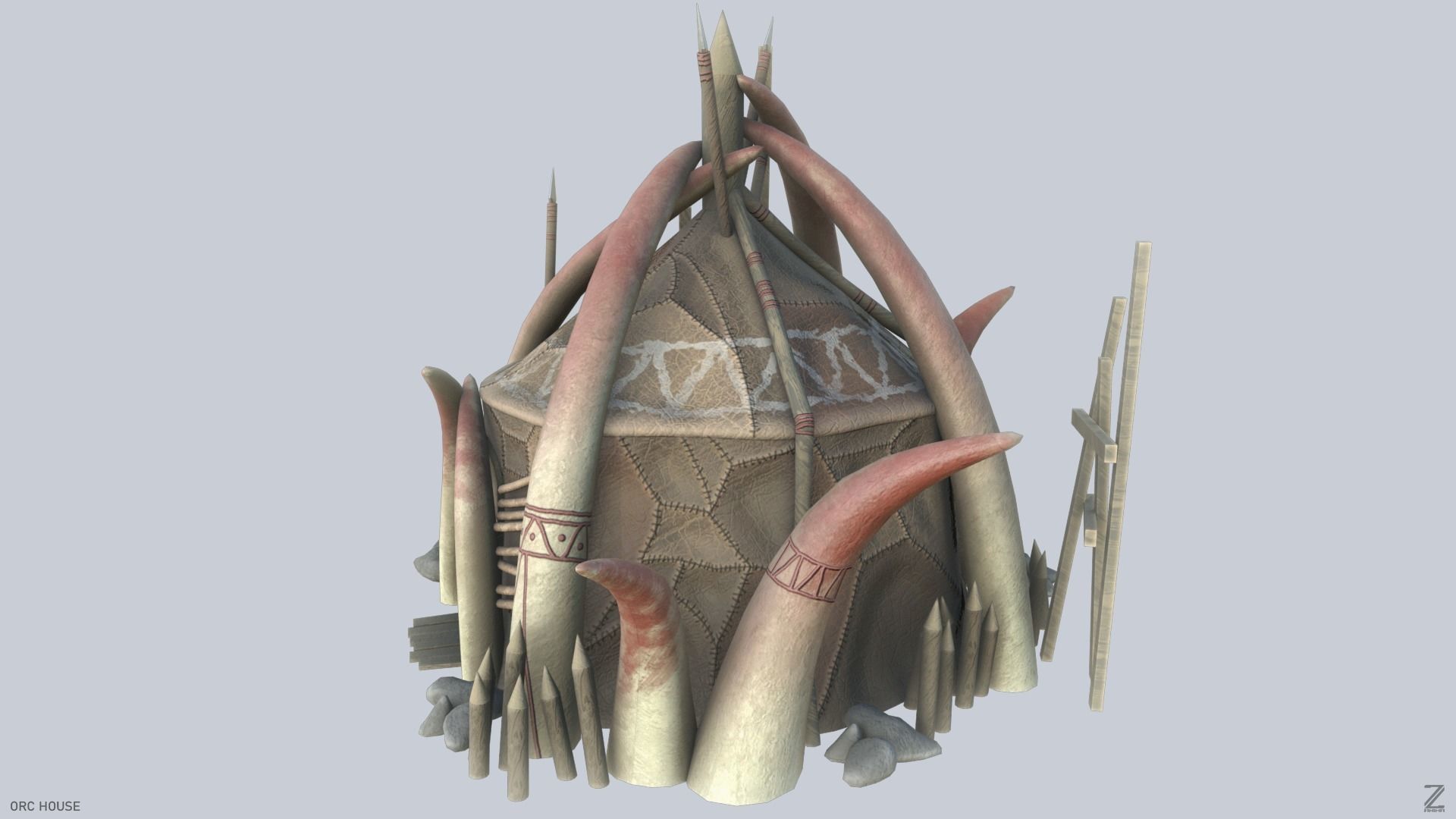 Orc house Low-poly 3D model_4